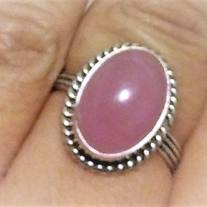 Bali Collection Pink Jade Ring